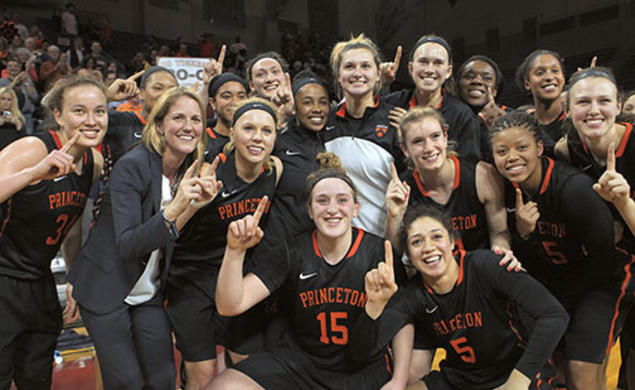 The Tigers celebrated their 30th win at the Palestra.