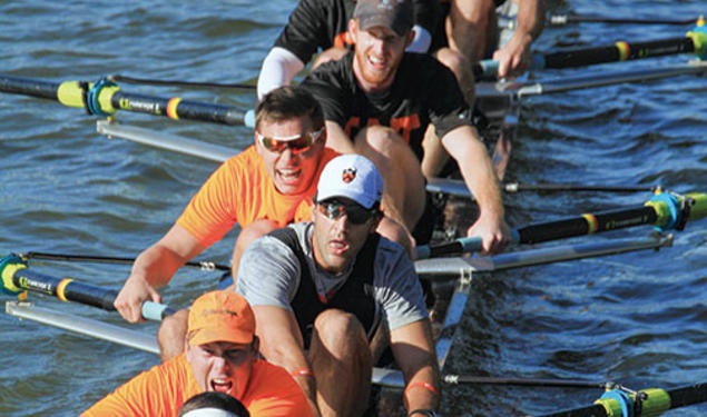 Fat Cat alumni crews rowed against undergraduates during the Princeton Chase last fall.