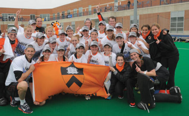 Princeton’s field hockey team celebrated its NCAA win against No. 1 North Carolina Nov. 18.