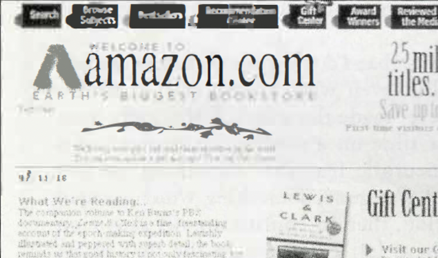 A newspaper showing the title of Amazon.com