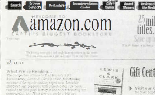 A newspaper showing the title of Amazon.com