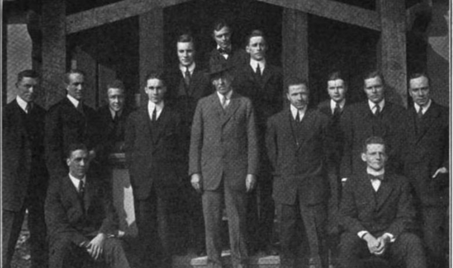 President Wilson and some of the Princeton students who escorted him to Washington.