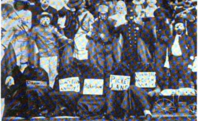 A section of the “senior parade” of ’05, showing the satiric representation of the barrier Wilson had built around Prospect. This “deeply hurt” him.