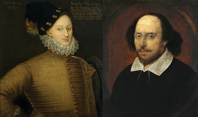 Left, Edward de Vere, the 17th earl of Oxford. Right, William Shakespeare.