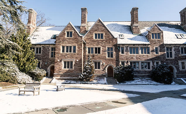 A view of Princeton’s campus in the snow.