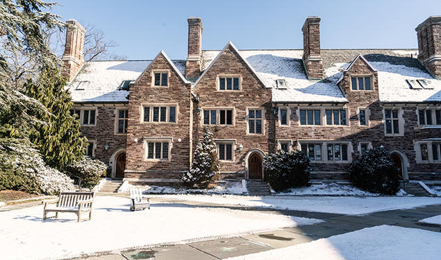 A view of Princeton’s campus in the snow.