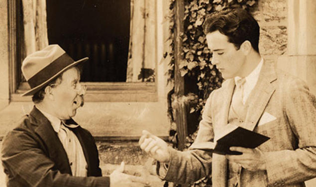 Chester Conklin, left, and Charles “Buddy” Rogers in the 1928 movie Varsity, filmed at Princeton.