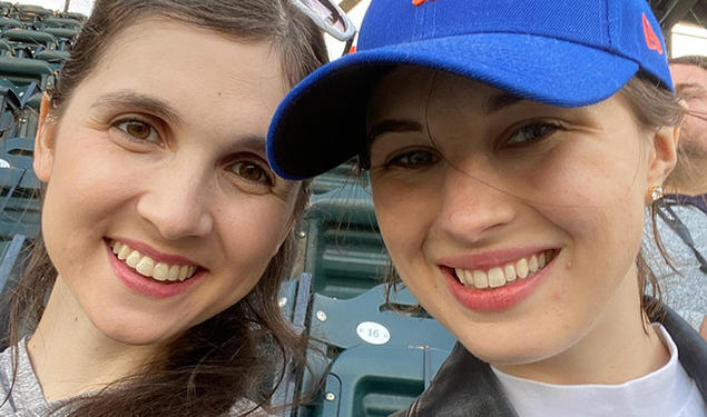 Kate Wadman ’16, left, and Tori Rinker ’16 at Citi Field in New York.