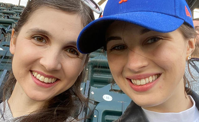 Kate Wadman ’16, left, and Tori Rinker ’16 at Citi Field in New York.