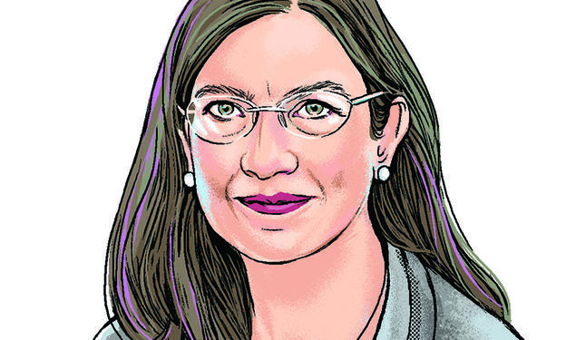 Illustration of Denise Mauzerall