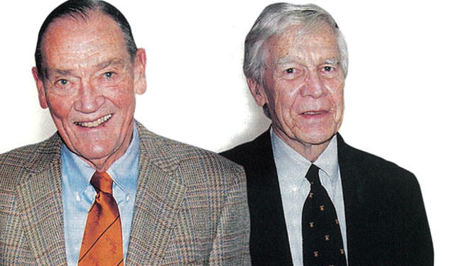 John Bogle ’51, left, and Philip Bell ’46 *56