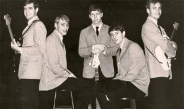 Randy Hobler â68, left, with his undergraduate bandmates Marty Faletti â68, Bill McCabe â67, Kit Hinsley â67, and Pete Stockman â68. (Courtesy Randy Hobler)