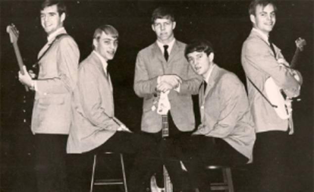 Randy Hobler â68, left, with his undergraduate bandmates Marty Faletti â68, Bill McCabe â67, Kit Hinsley â67, and Pete Stockman â68. (Courtesy Randy Hobler)