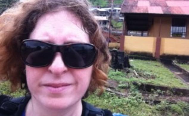 Rebecca Levine â01 of the CDCâs Epidemic Intelligence Service during her September deployment in Sierra Leone. (Courtesy CDC)