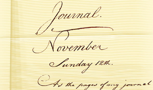 A photo illustration of John Mifflin’s journal from 1789