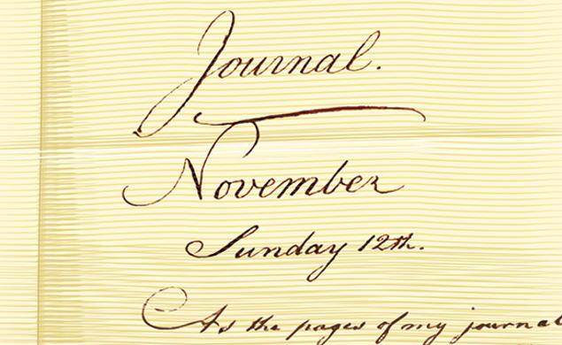 A photo illustration of John Mifflin’s journal from 1789