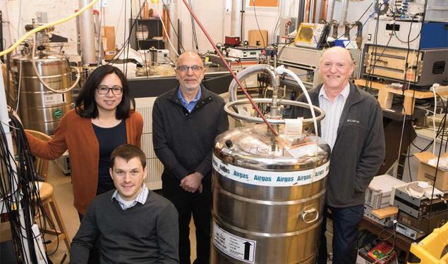 From left: Quantum scientists Nathalie de Leon, Jeffrey Thompson, Robert Cava, and Stephen Lyon.