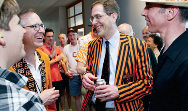 Talking with alumni at Reunions 2013 as president-elect.