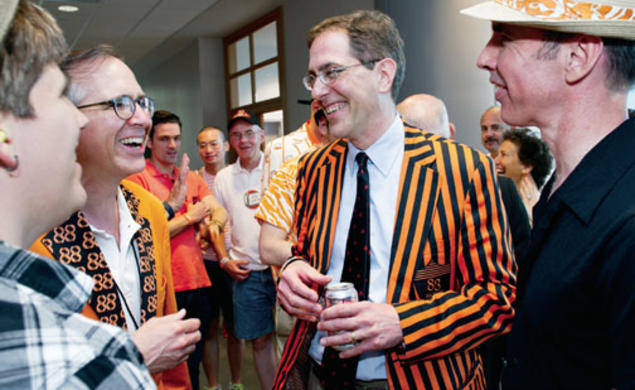 Talking with alumni at Reunions 2013 as president-elect.