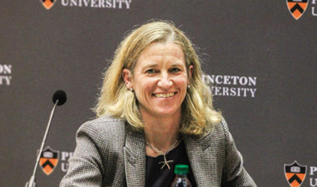 Mollie Marcoux ’91, Princeton’s new Ford Family Director of Athletics, at her introductory press conference.