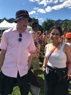 Grant Wahl ’96 and Celine Gounder ’97 at Princeton’s 2022 Reunions. 