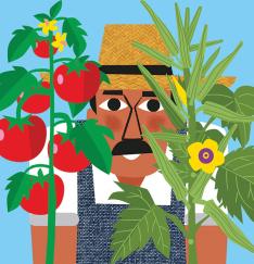 Farmer with vegetables