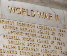 Names displayed in the Nassau Hall Memorial Atrium. (PAW)