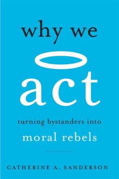 This is the cover of the book, "Why We Act," with white writing on a bright blue background.