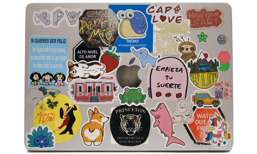 Ask Me About My Laptop Stickers