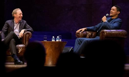 Microsoft’s Smith ’81, Daily Show’s Noah Discuss Technology at Princeton Event