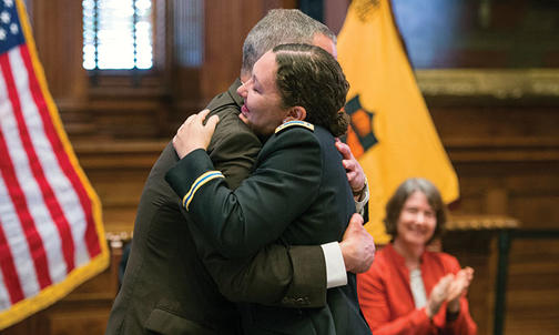 Heartfelt Hug for a New Officer
