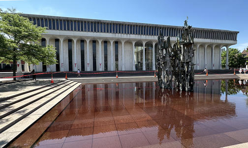 Protesters Paint Graffiti, Dye Fountain Red, Interrupt Eisgruber at Reunions