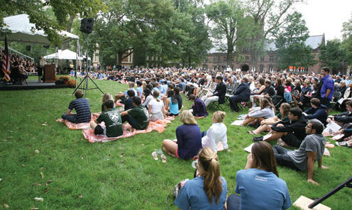 Sept. 11 a solemn backdrop as the Class of 2015 arrives