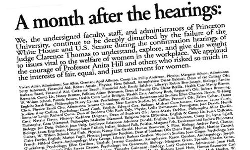 When Faculty, Staff Backed Anita Hill