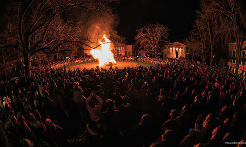 Campus Photo: Bonfire on Cannon Green