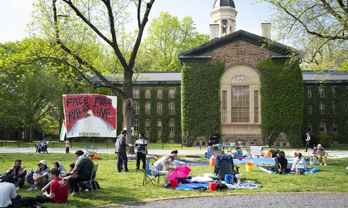 Campus Protesters Move to Cannon Green But Stay on Message 
