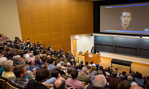 Snowden Fields Questions For Princeton Audience, Using Video Link