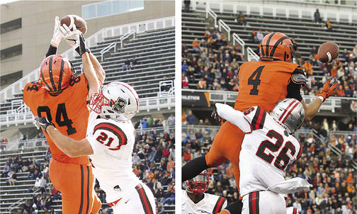 Football’s Dominating Duo: Carlson ’19 and Horsted ’19 Outrun, Outjump, and Outmuscle Ivy Defenders