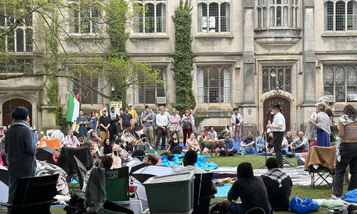 On Site and Online, Protesters Find Pockets of Alumni Support 