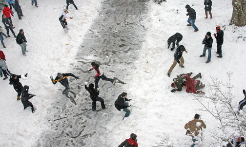 Caution: Low-flying snow