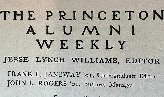 Princeton, Princeton Alumni, and the Princeton Alumni Weekly