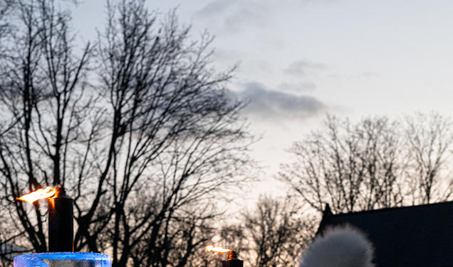 Scenes from the Lighting of Princeton’s Ice Menorah