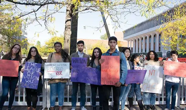 Born Out of Debate Over Wilson’s Legacy, Marker Is Dedicated Amid Protest Dedicated Amid Protest