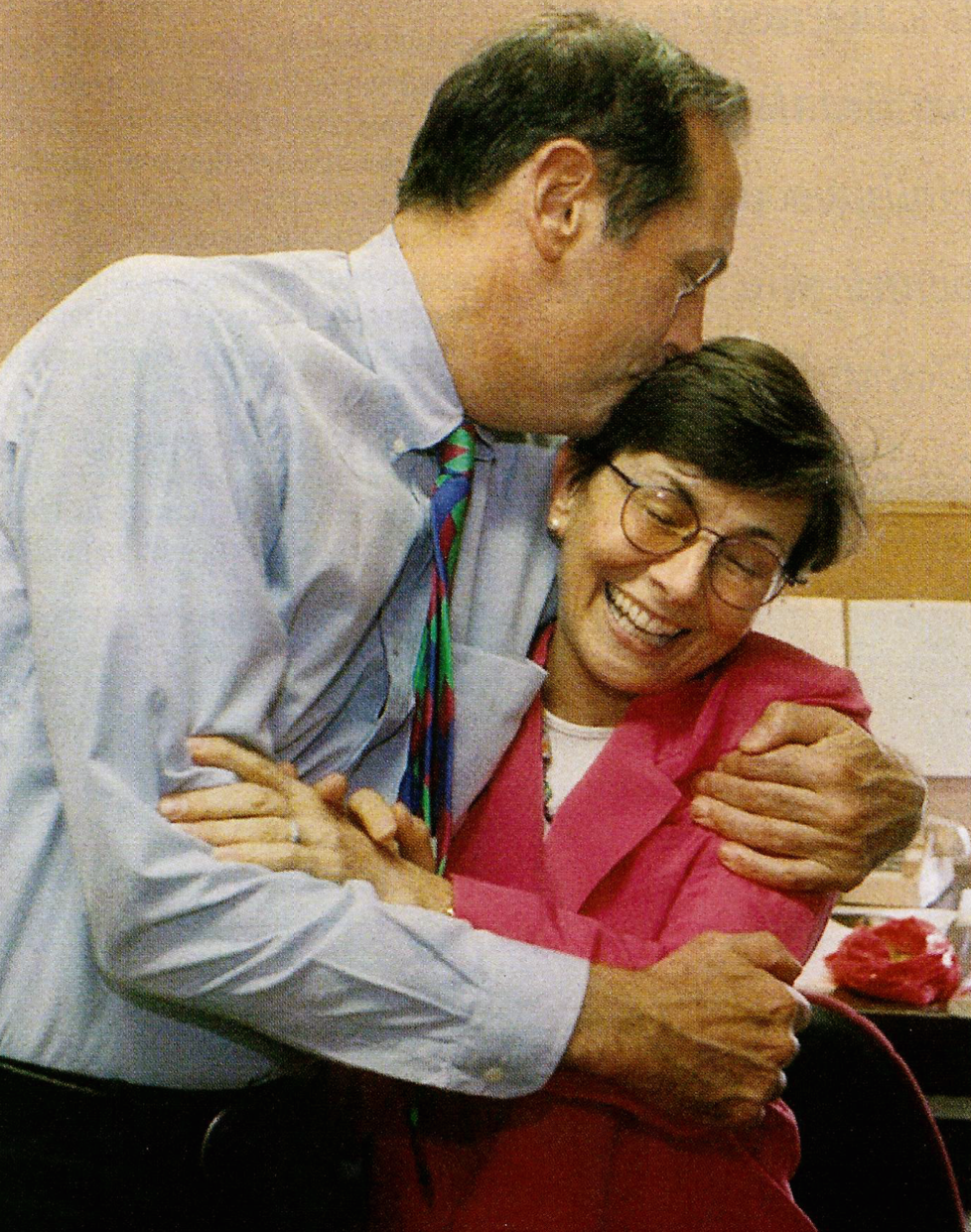 Bill and Ernestine Bradley married in 1974 while Bradley was still playing for the Knicks, and they remain warmly affectionate even in front of the cameras.