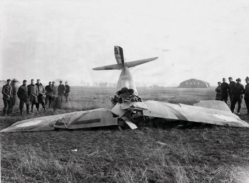 Image of Hobey Baker's plane after the crash.