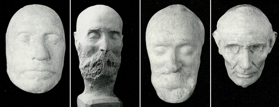 Three death masks and a life mask 