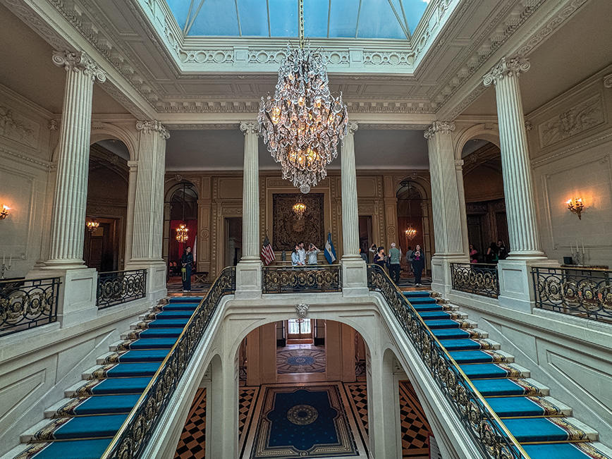 Inside the ornate Palacio Bosch, where the U.S. Embassy in Argentina  is based and the ambassador resides.