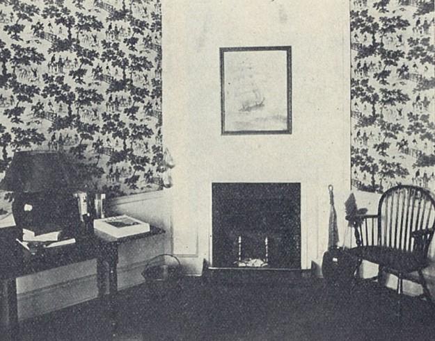 Pleasants described this view as â€œa corner in a modern Patton Hall suite, done over in the Colonial manner.â€ (PAW Archives)