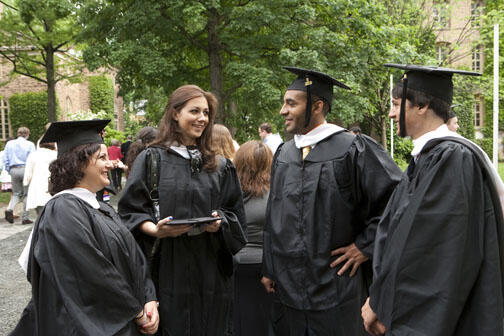 From left, Elizabet Sucuyan ’09, Mirela Hristova ’09, Zach Okhah ’09, and Grant Bermann ’09.