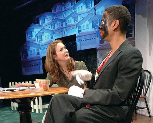 Julia Campbell and Leith Burke in the West Coast premier of Neighbors, in 2010.